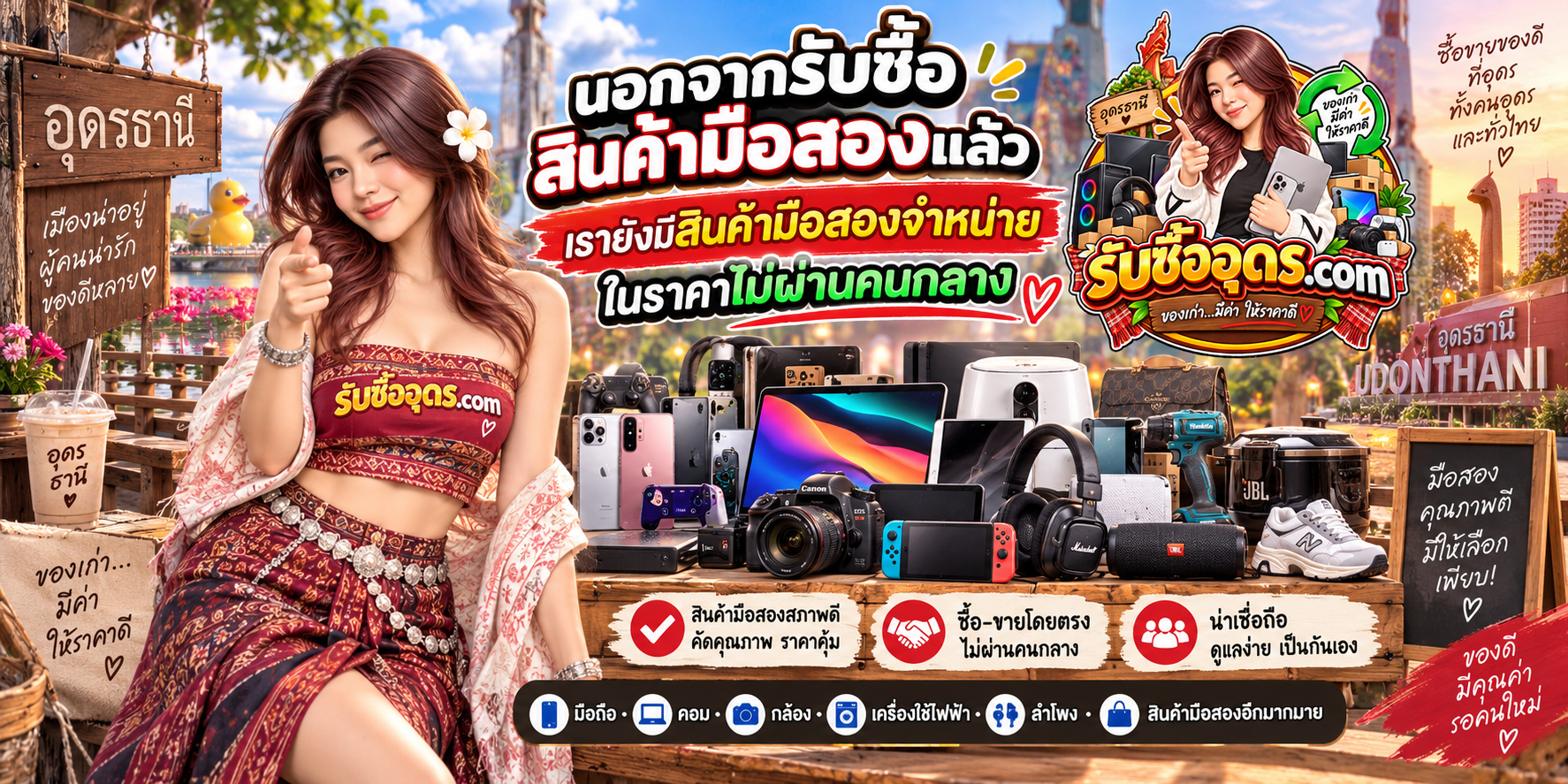 รับซื้ออุดร.com ของใช้แล้วและสินค้ามือสองหลากหลายประเภท
